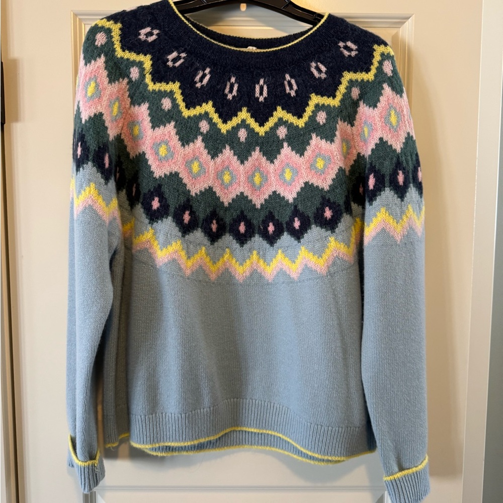 Boden Blue and Pink Patterned Sweater